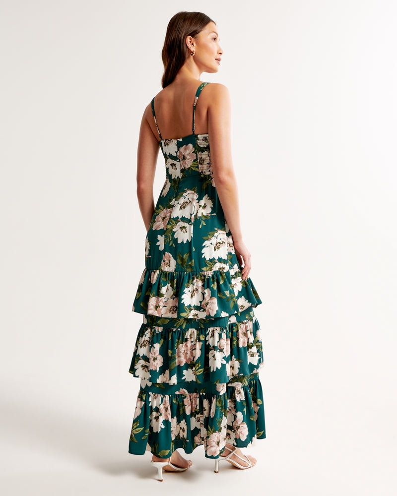 Abercrombie & Fitch NWT Green Floral Maxi Dress - Medium