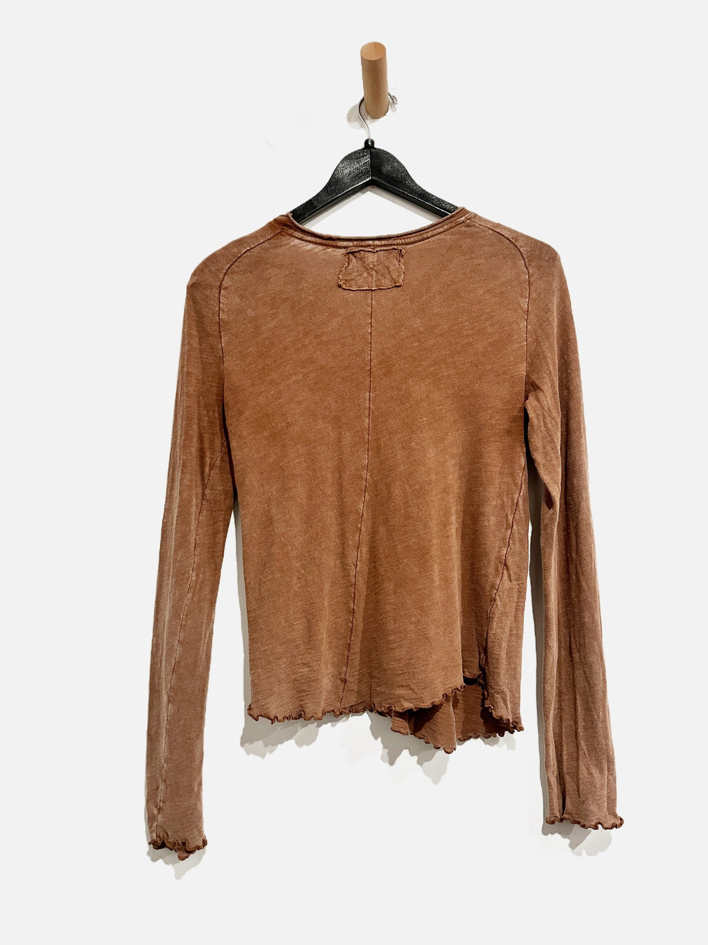 Free People Brown Be My Baby Long Sleeve - Large