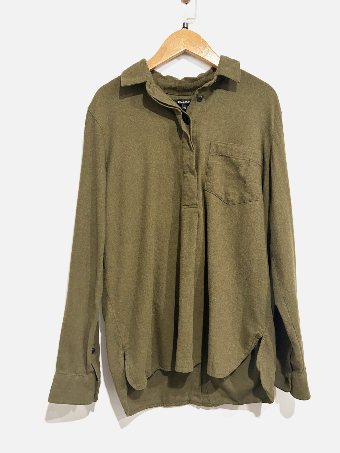 Madewell Green Flannel Button Down - Small