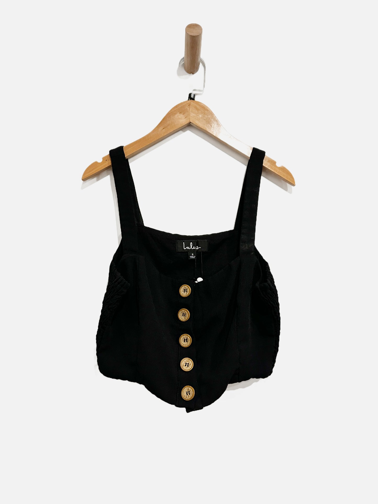 Lulus Black Button Front Midi Skirt Set - Small