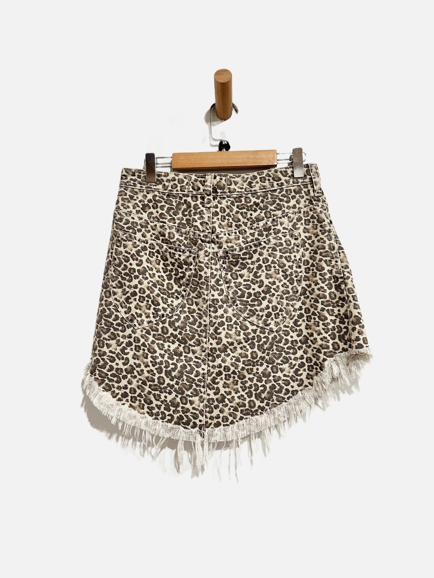 Free People Bailey Leopard Print Denim Mini Skirt - 24