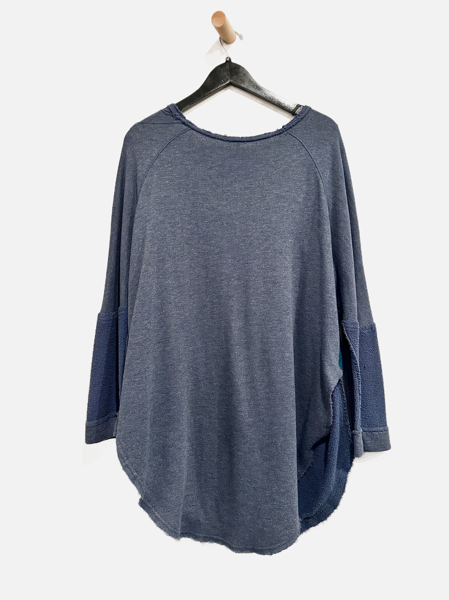 Free People Blue Scarf Sweatshirt - Medium