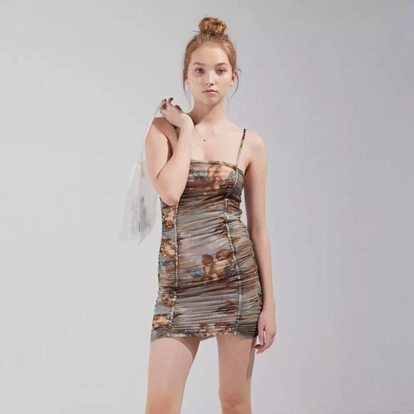 cherub mini dress Gaina Mini Dress in 20's Cherub White Blue