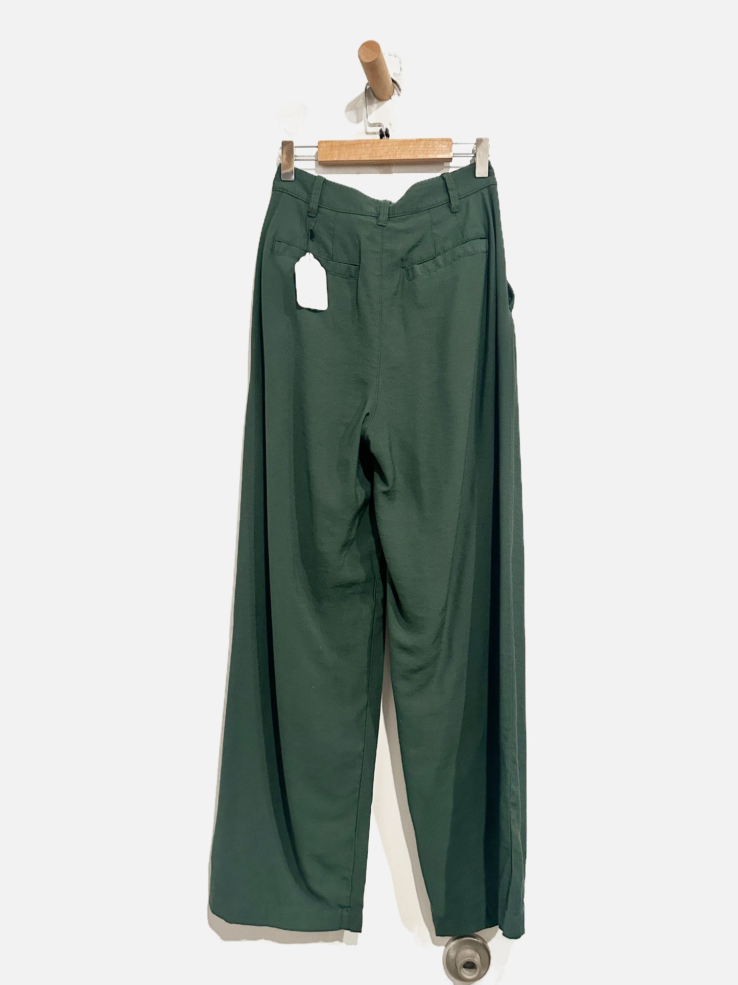 Madewell Barroway Wide-Leg Crop Pants in Dark Palm - 00