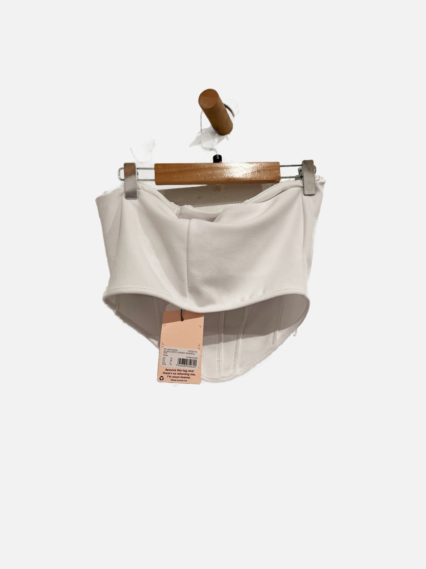 Missguided Scuba Crepe Corset Bandeau Top in White - 6