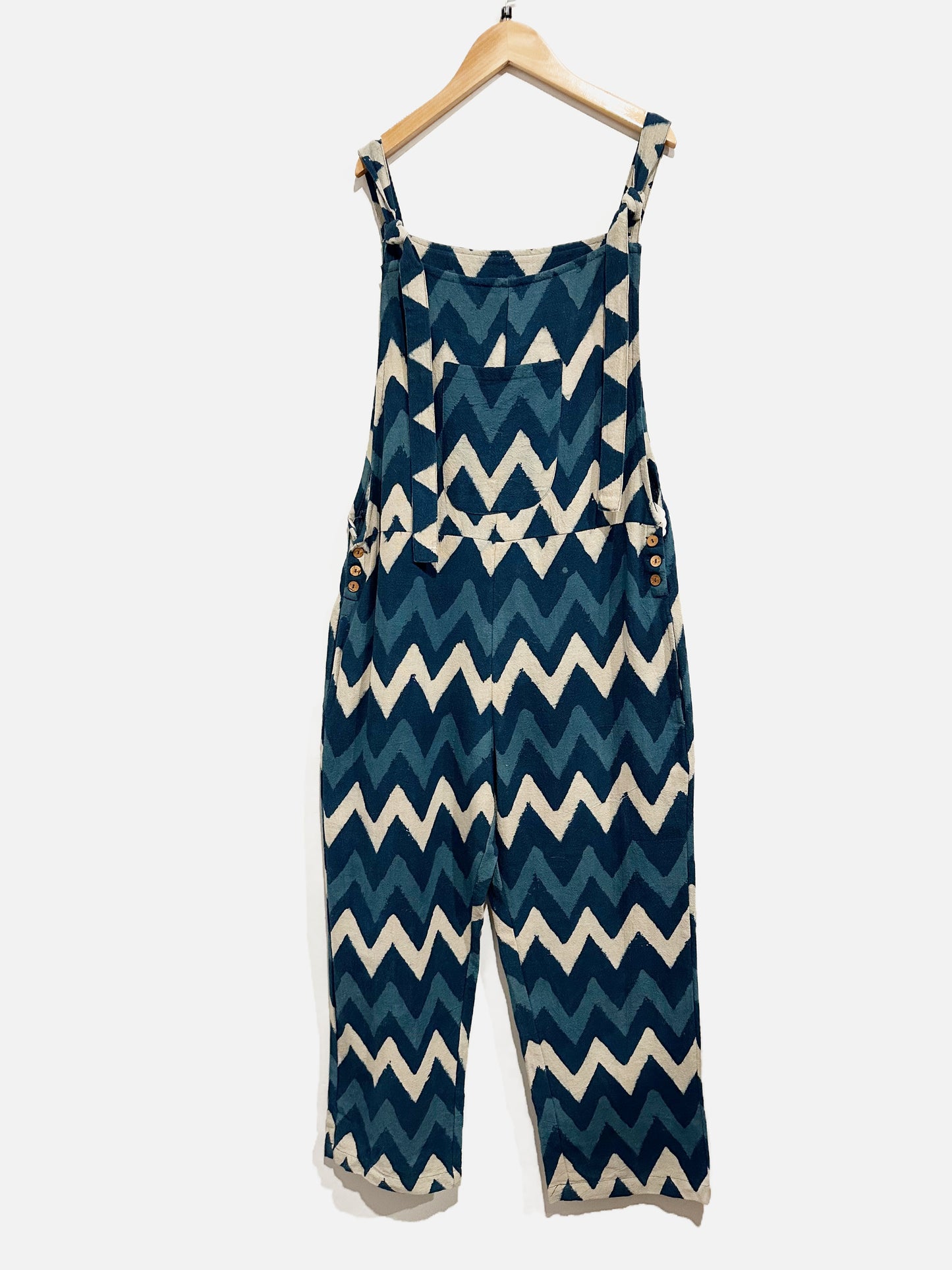 Consept Collective Blue Block Printed Jumpsuit - Medium