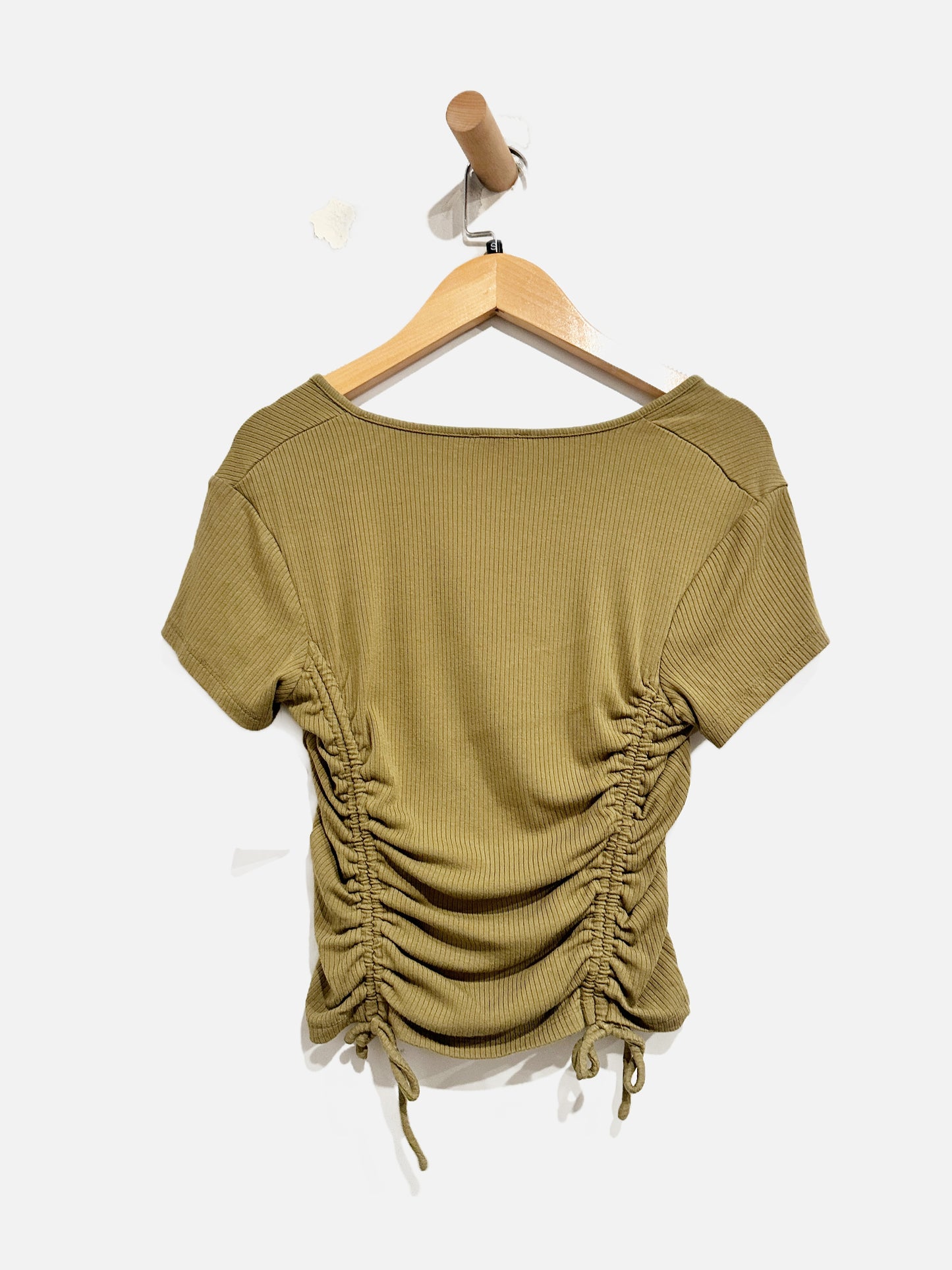 Free People Green Cinched SS Top - Small