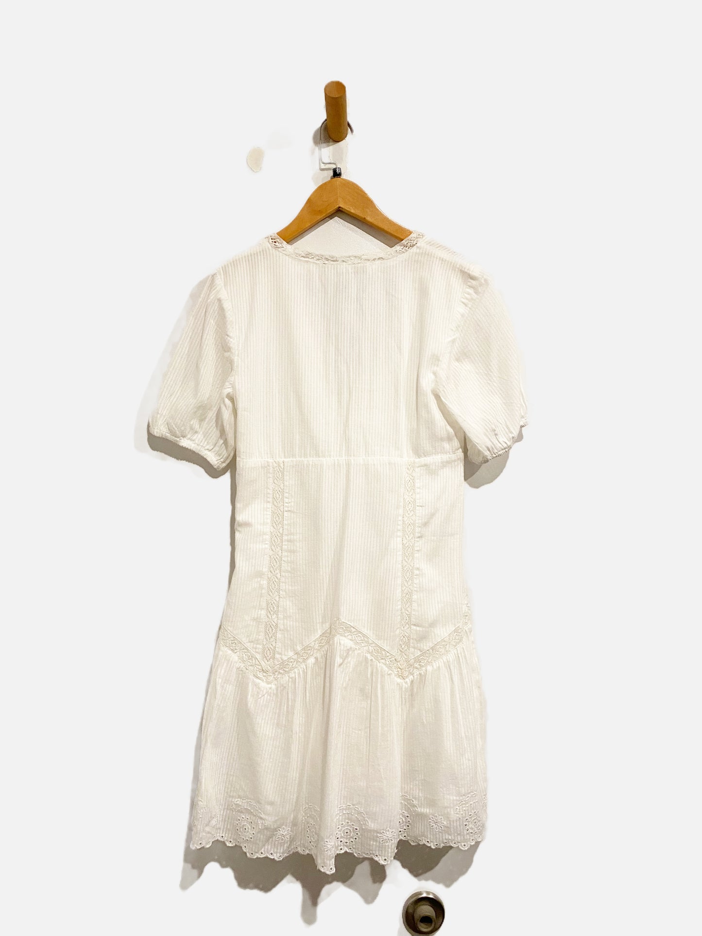 Zara White Eyelet Mini Dress - XS