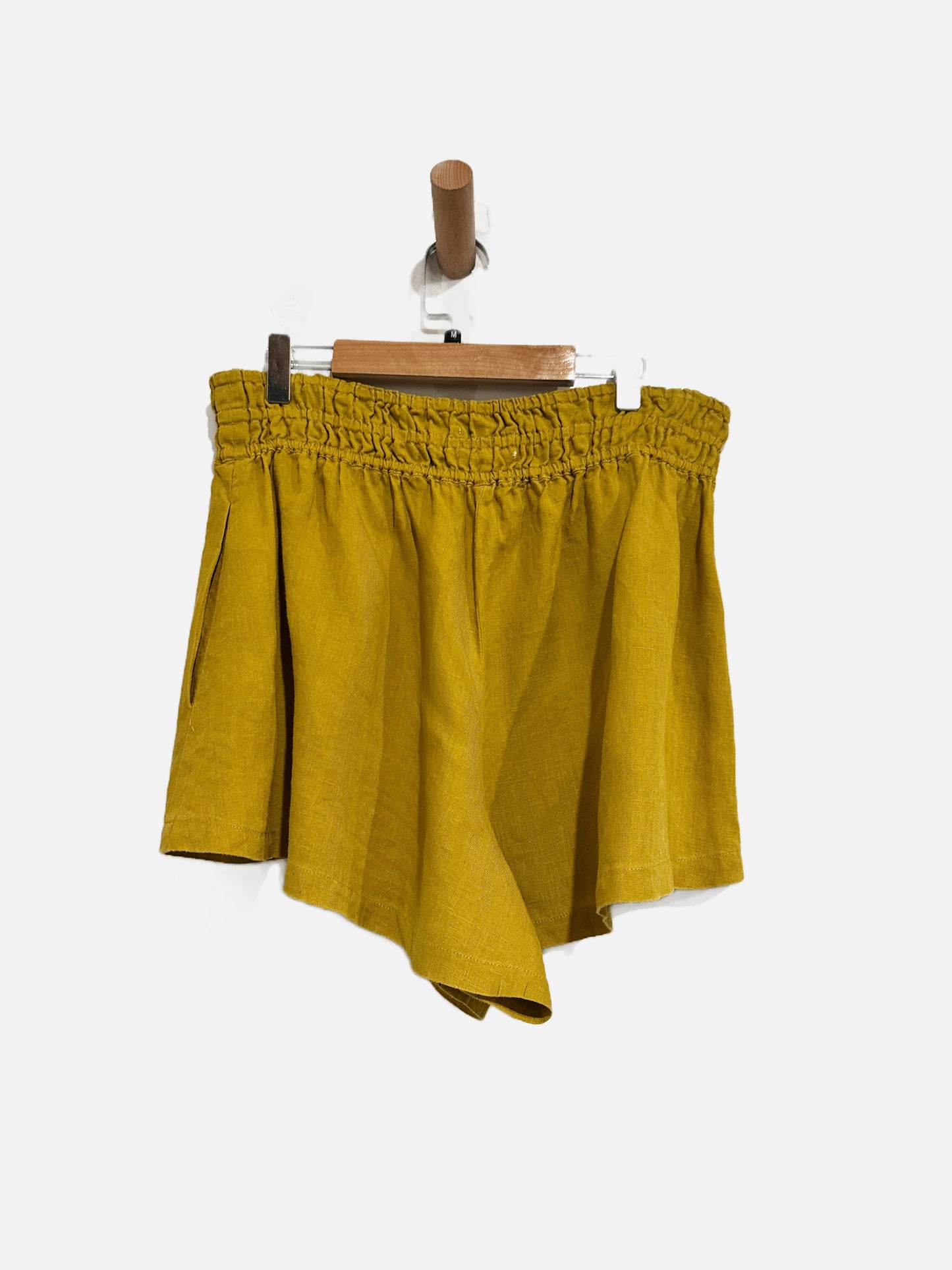 Anthropologie Somerset Linen Short in Soft Aged Gold - Medium