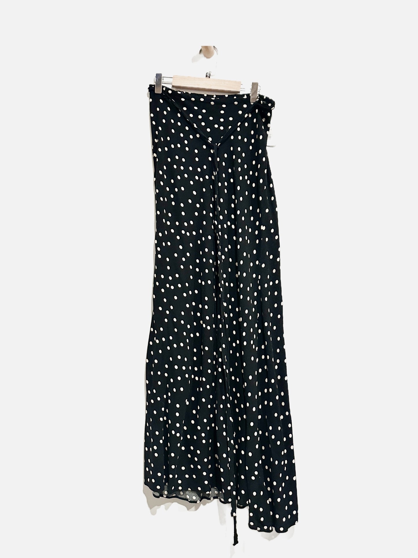 Free People That’s a Wrap Black & White Polka Dot Midi Skirt - Small