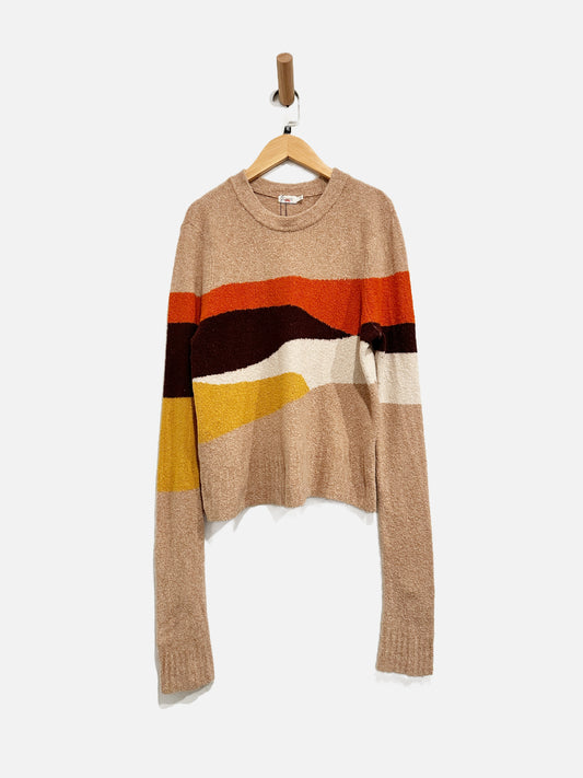Faherty Tan Colorblock Sweater - Small