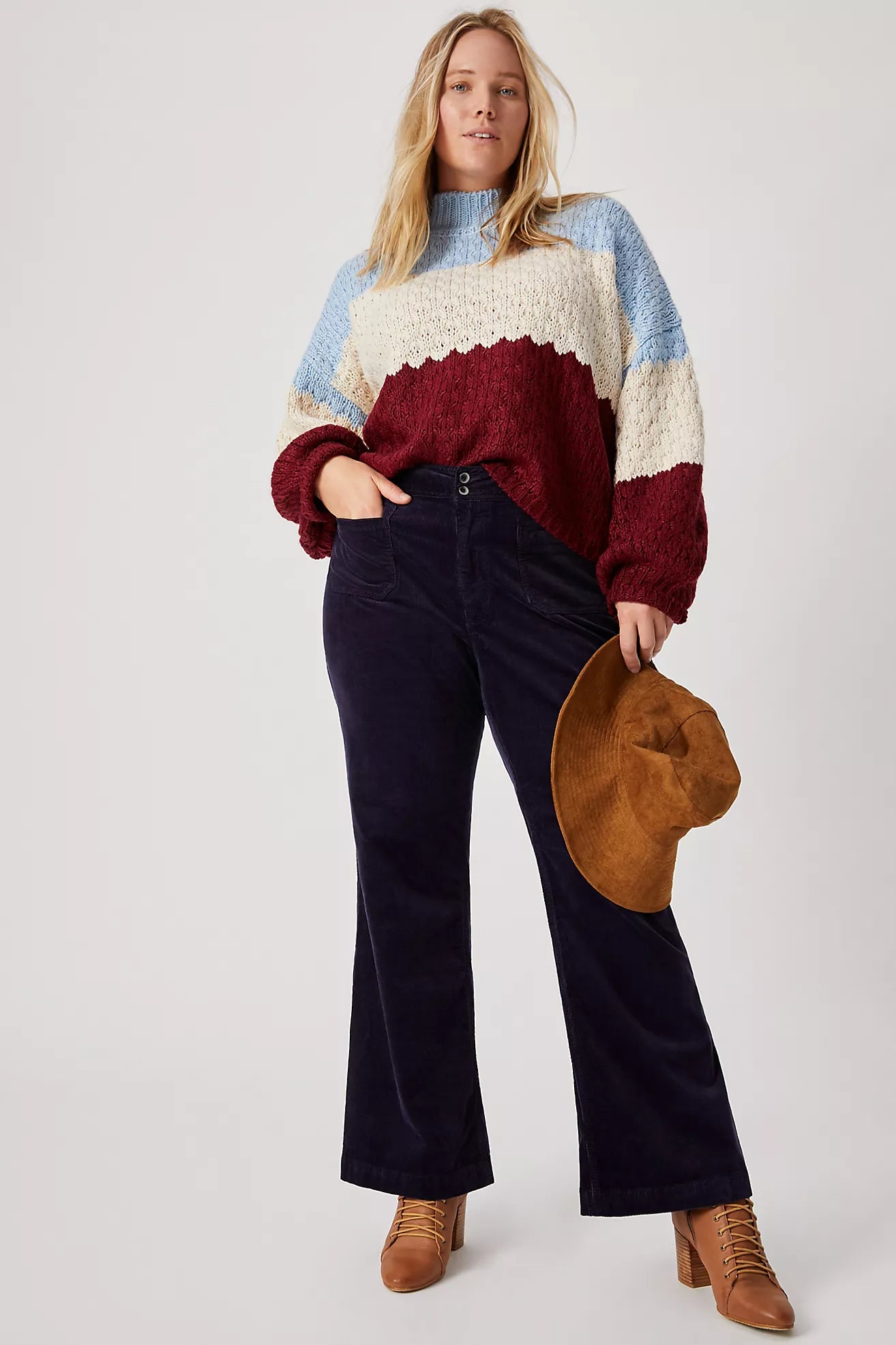Anthropologie Pilcro Blue Corduroy Flare Pants - 30
