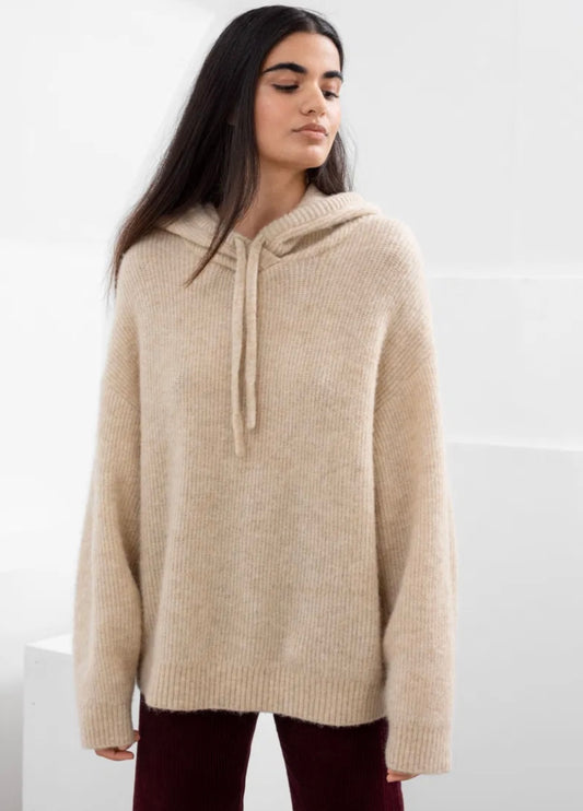 & Other Stories Tan Alpaca Hoodie - Small