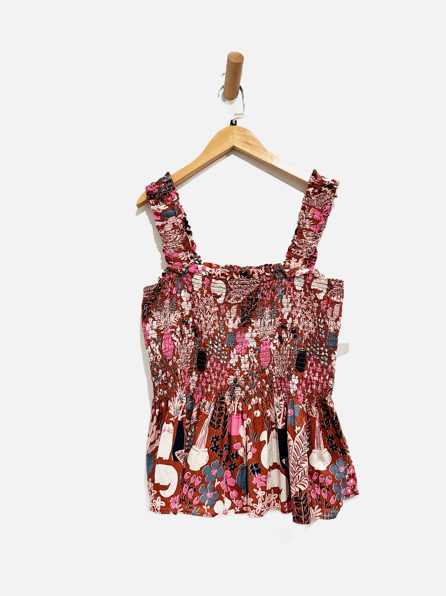 Kate Spade Maroon Floral Tank Top - Medium