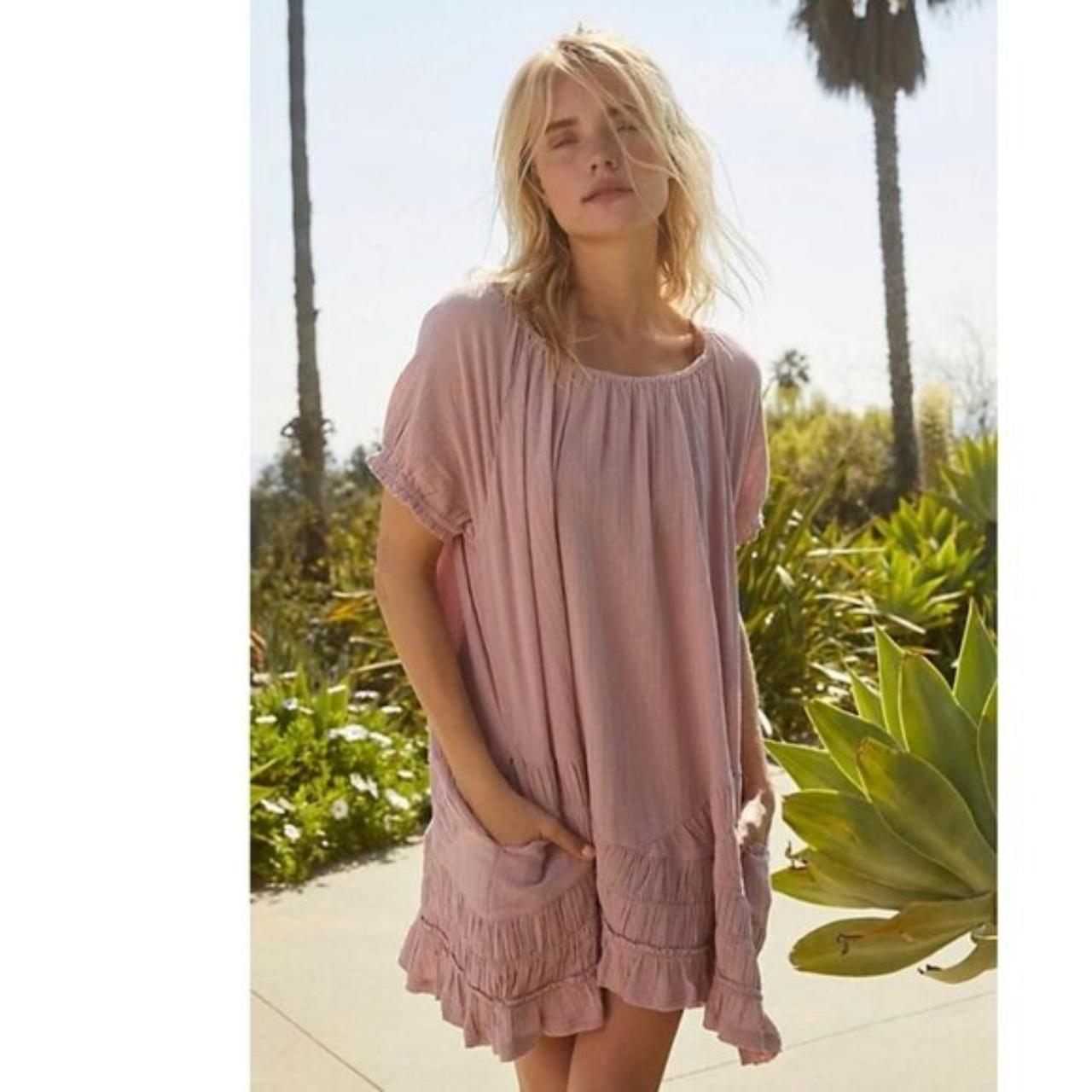 Free People So Scenic Gauzy Dress in Mauve - Small
