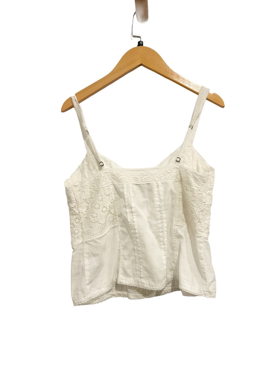 Abercrombie & Fitch White Embroidered Tank - XS