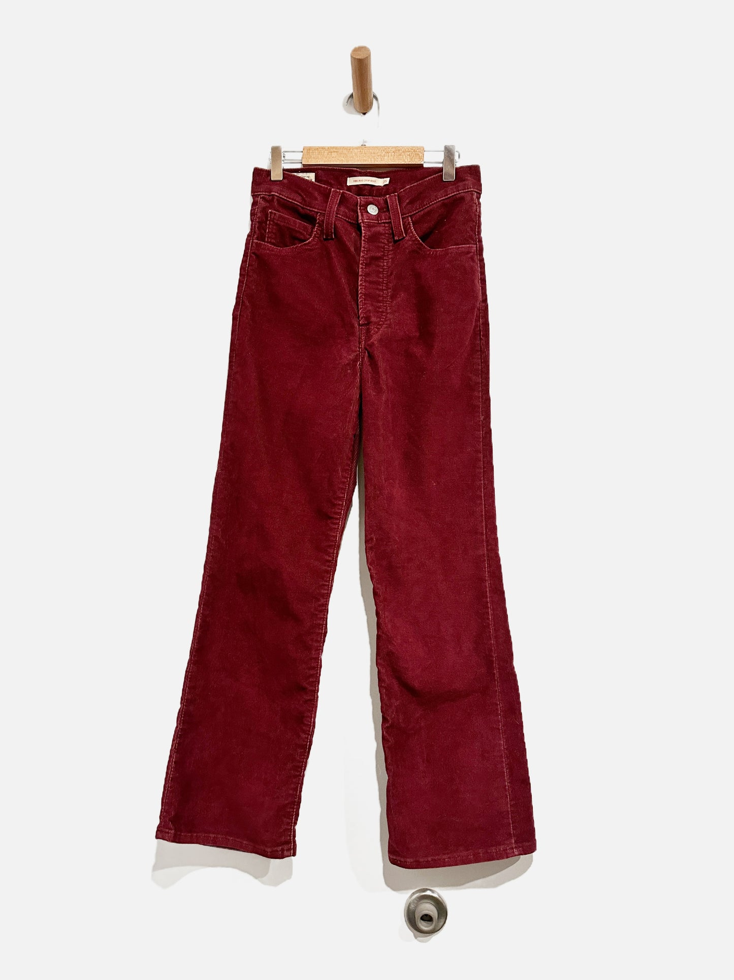 Levi’s Maroon Ribcage Crop Boot - 25
