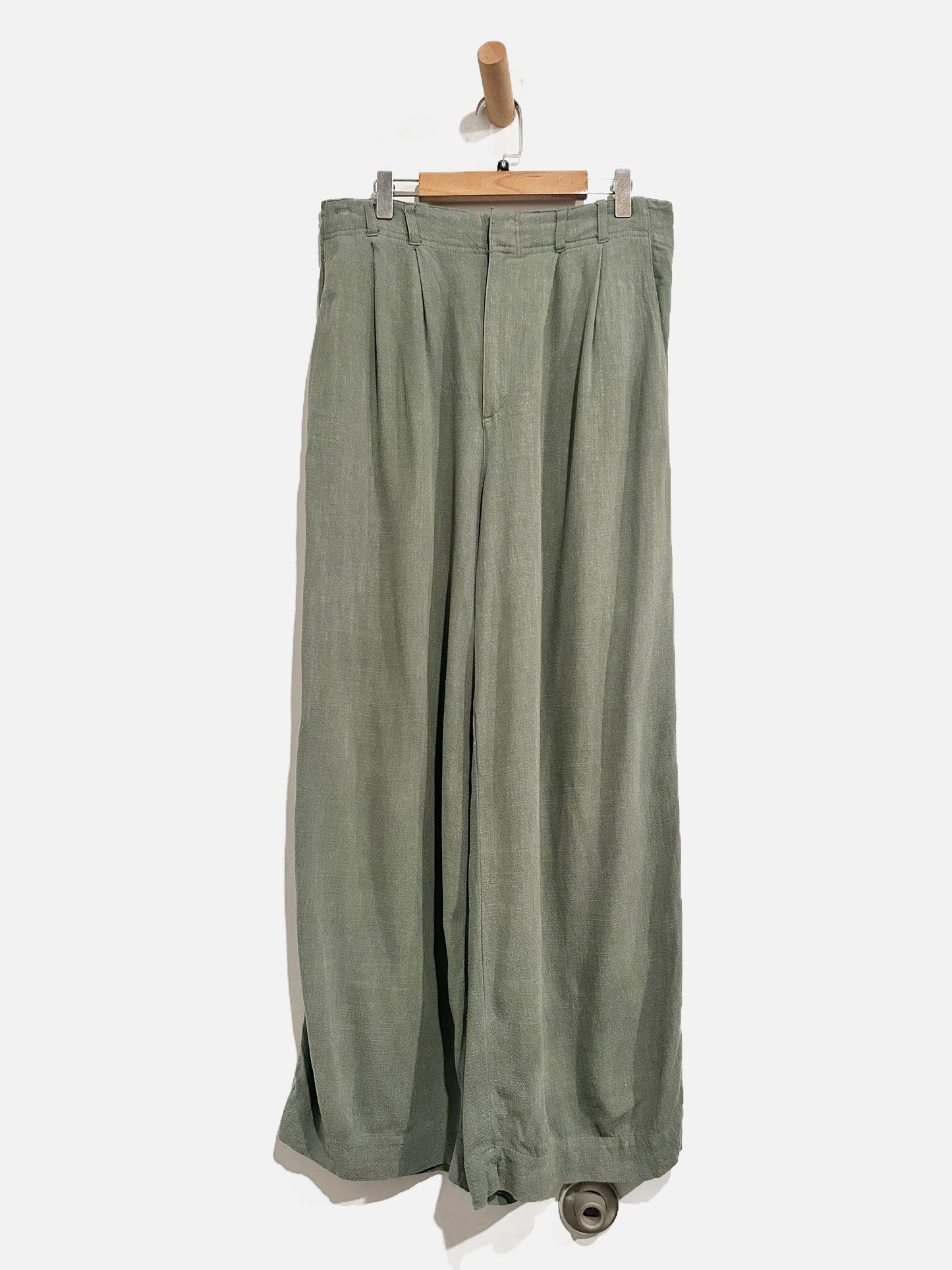 Z Supply Green Linen Blend Wide Leg Pants - Medium
