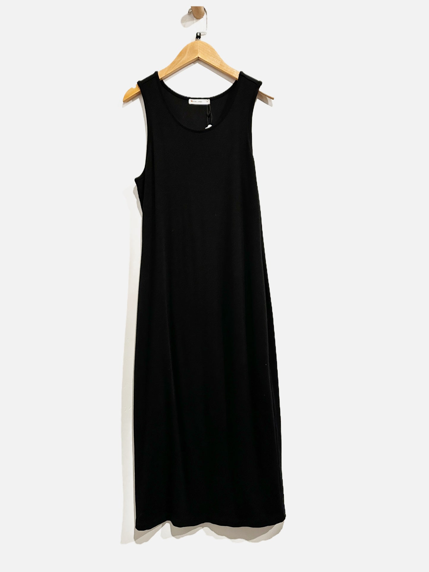 Marine Layer Black Ribbed Midi Dress - Medium