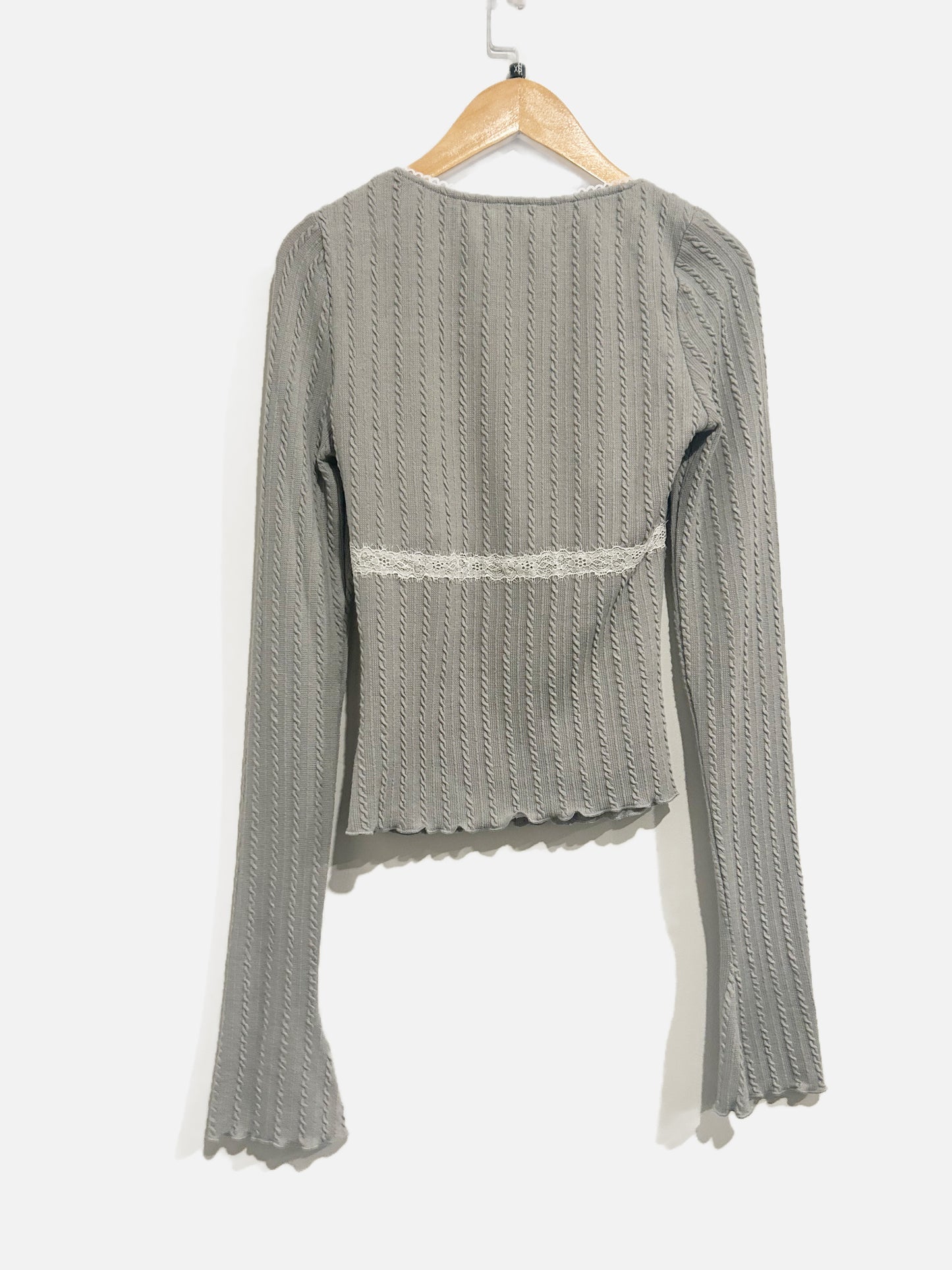 Princess Polly Gray Lace LS Top - 0