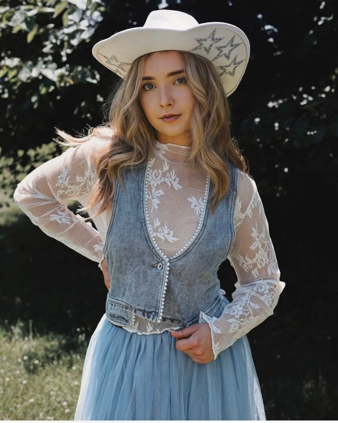 White Lace Layering Long Sleeve Top