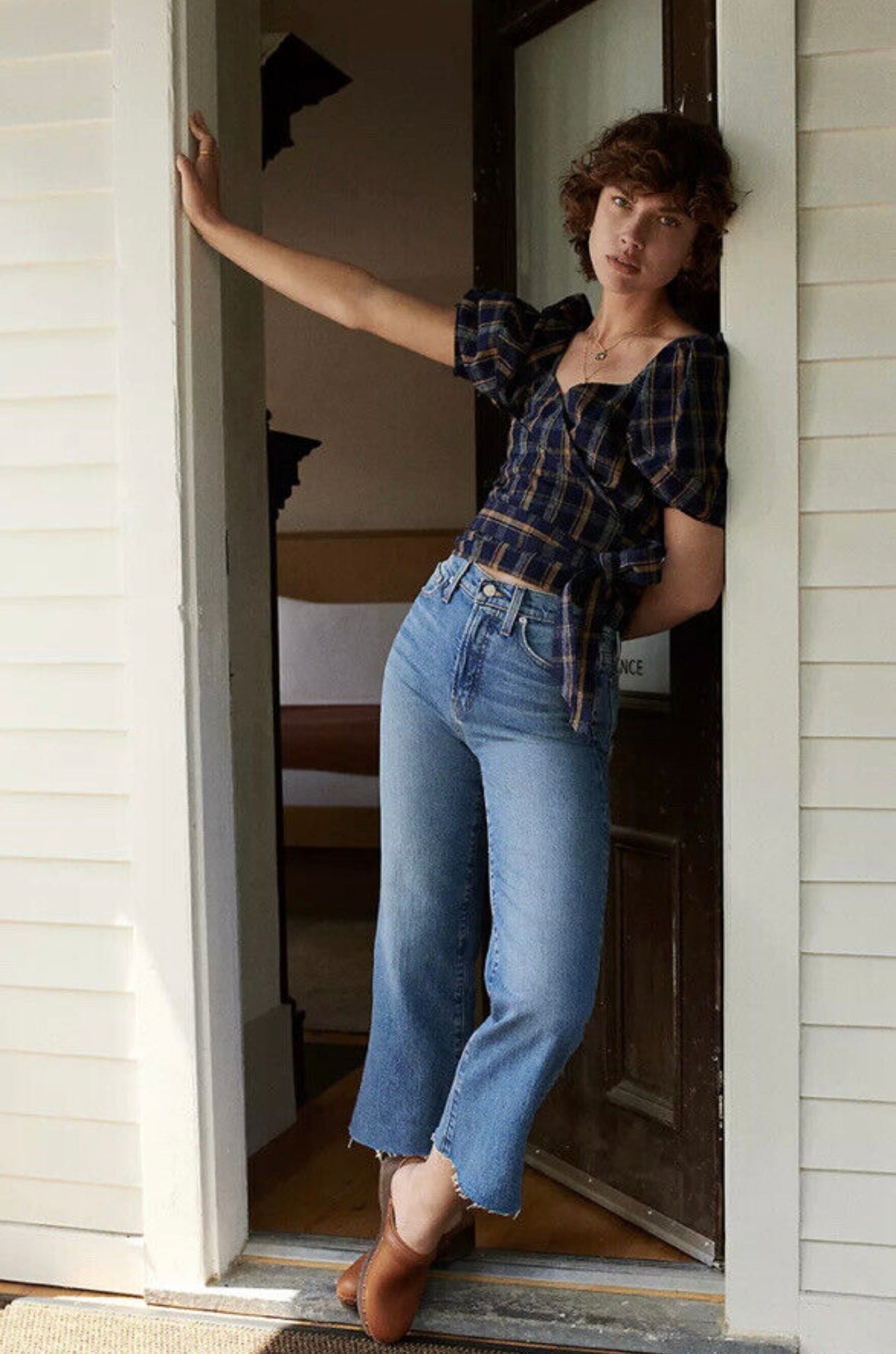Madewell Navy Sweetheart Wrap Top - Small