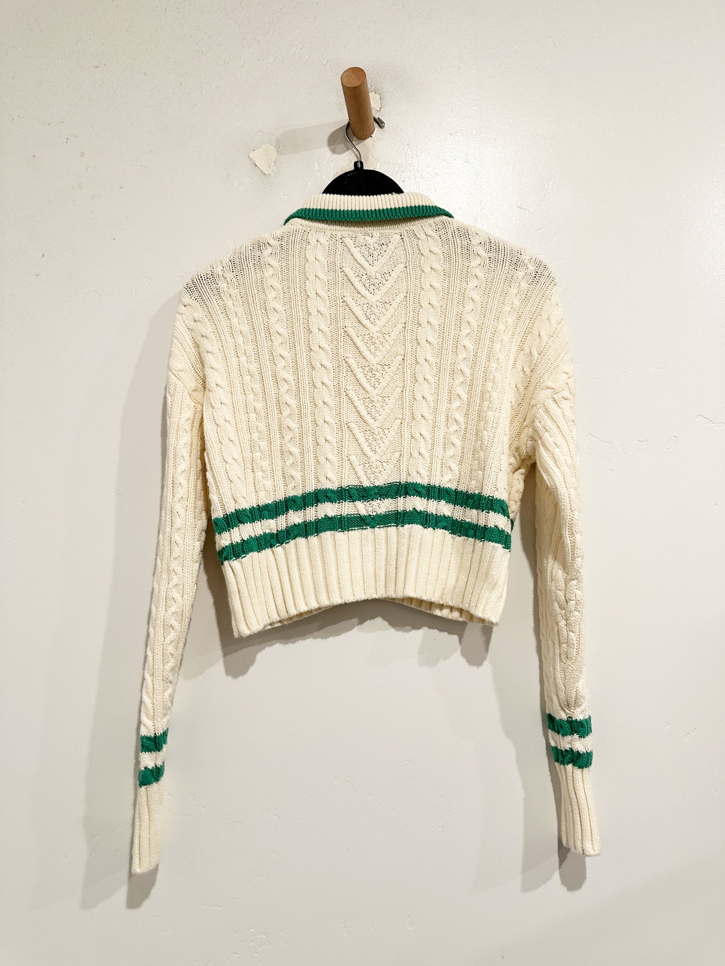 Pink Rose Cable Knit Cadigan - Small