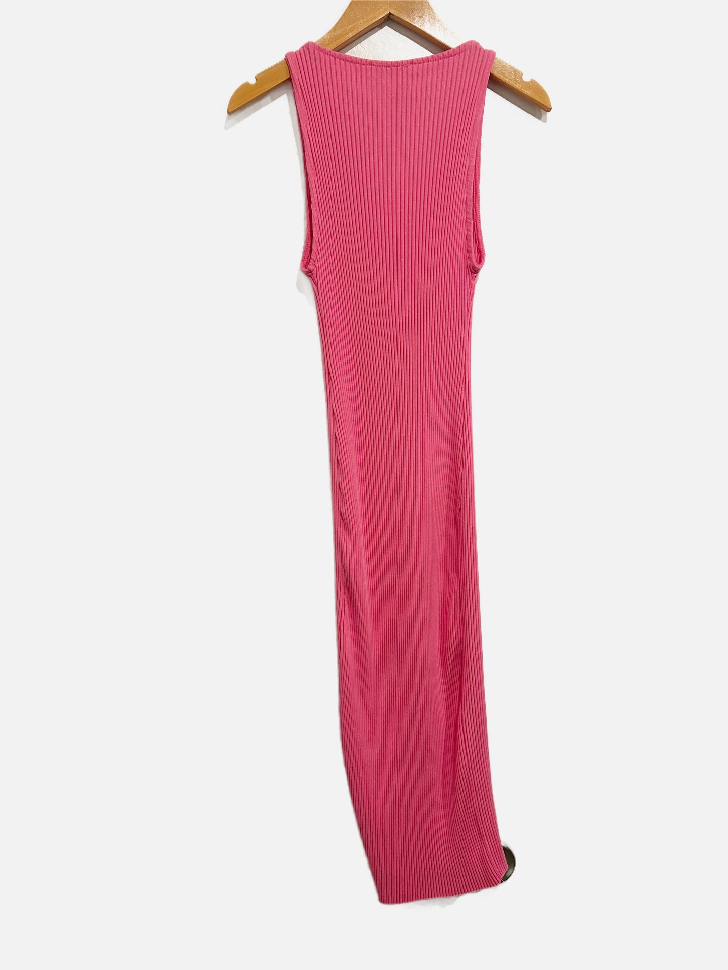Zara Pink Ribbed Midi Dress - Small