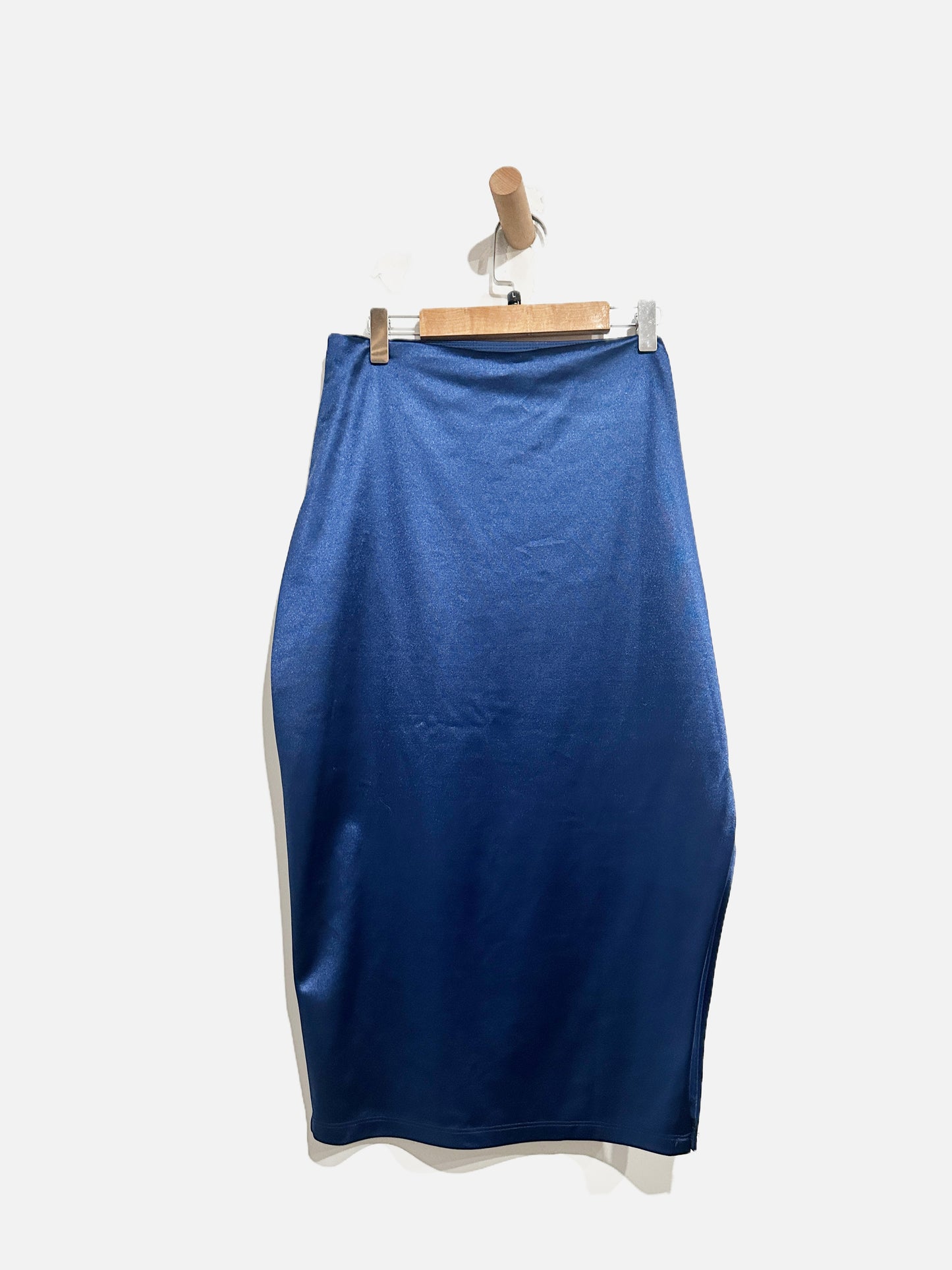 Lulus Blue Satin Skirt Set - Large
