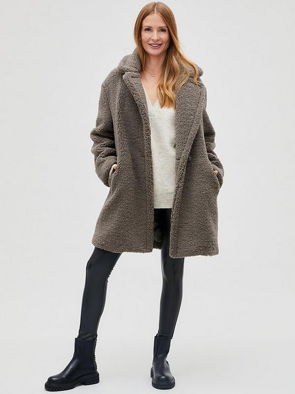 Lush Gray Shearling Coat - Small