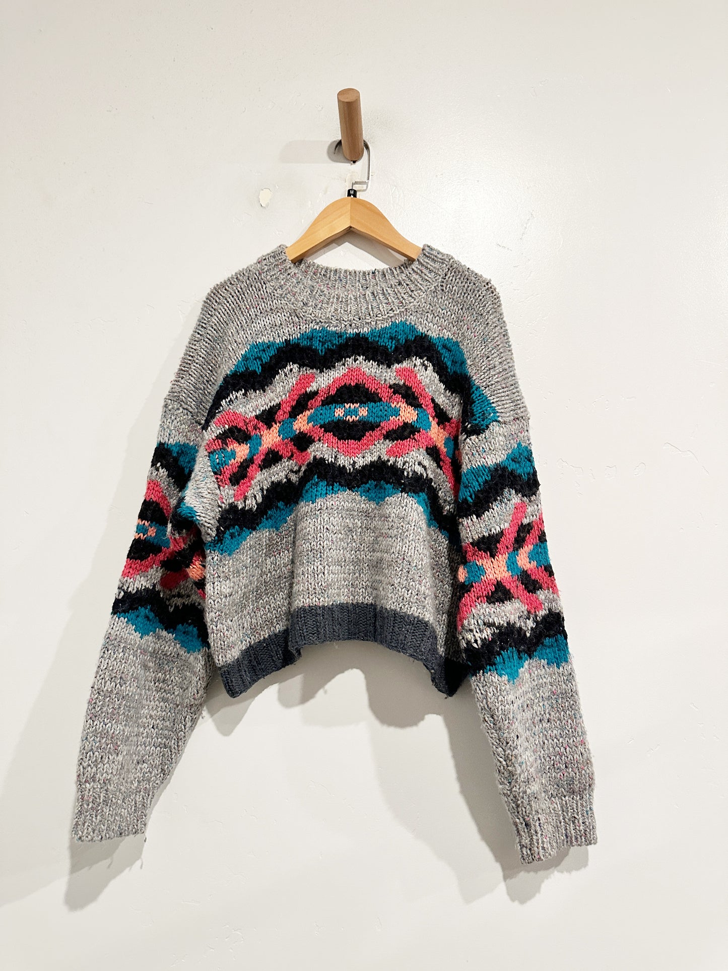 Free People I Heart You Printed Sweater - Medium