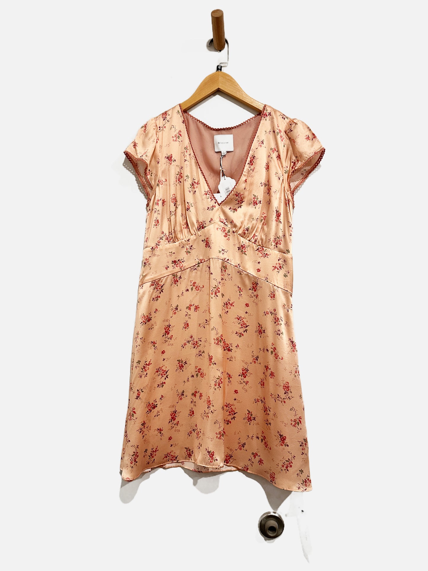 Reformation NWT Pink Floral Amelia Silk Mini Dress - 8