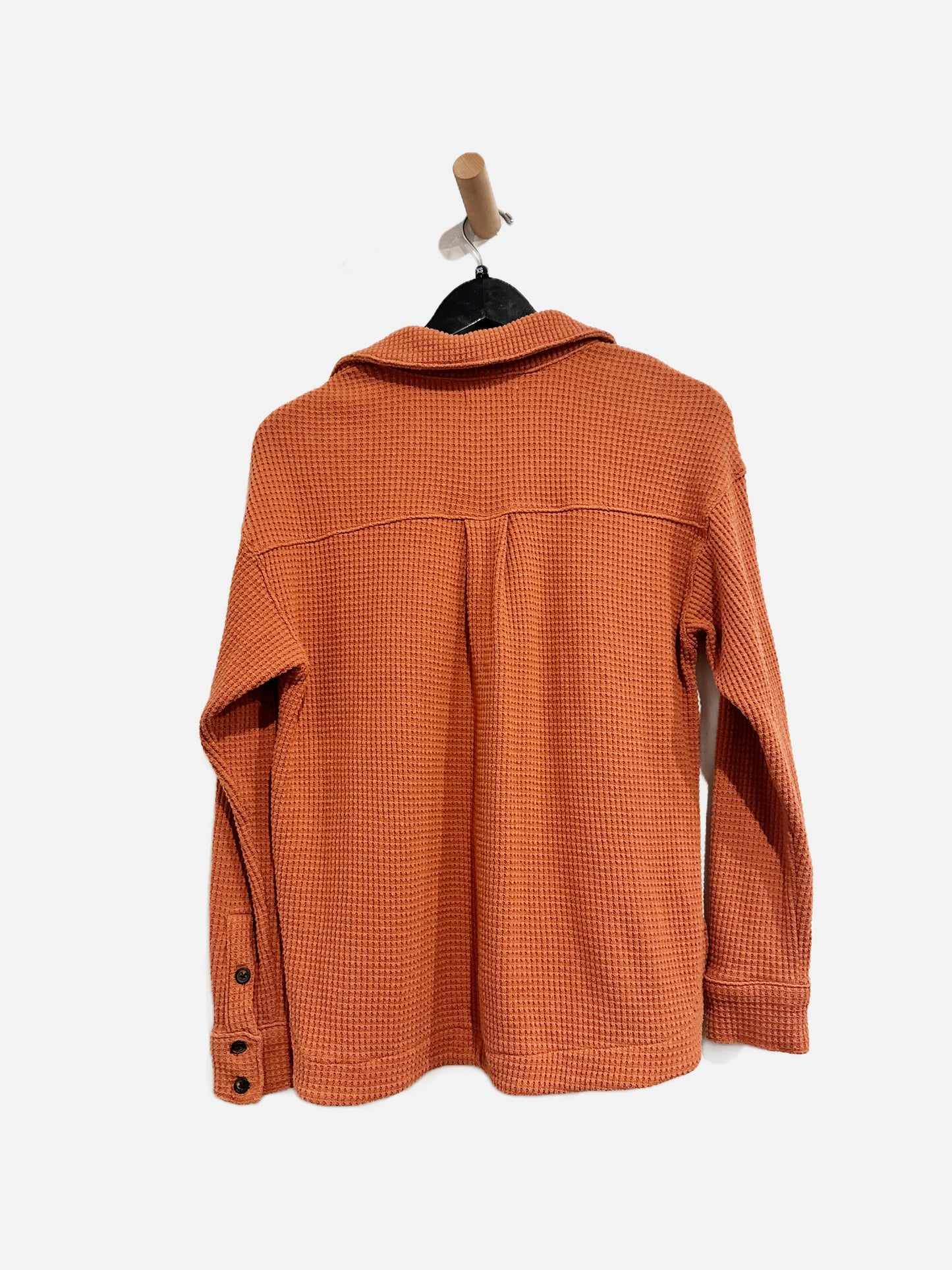 Madewell Orange Waffle Knit Button Down - XS