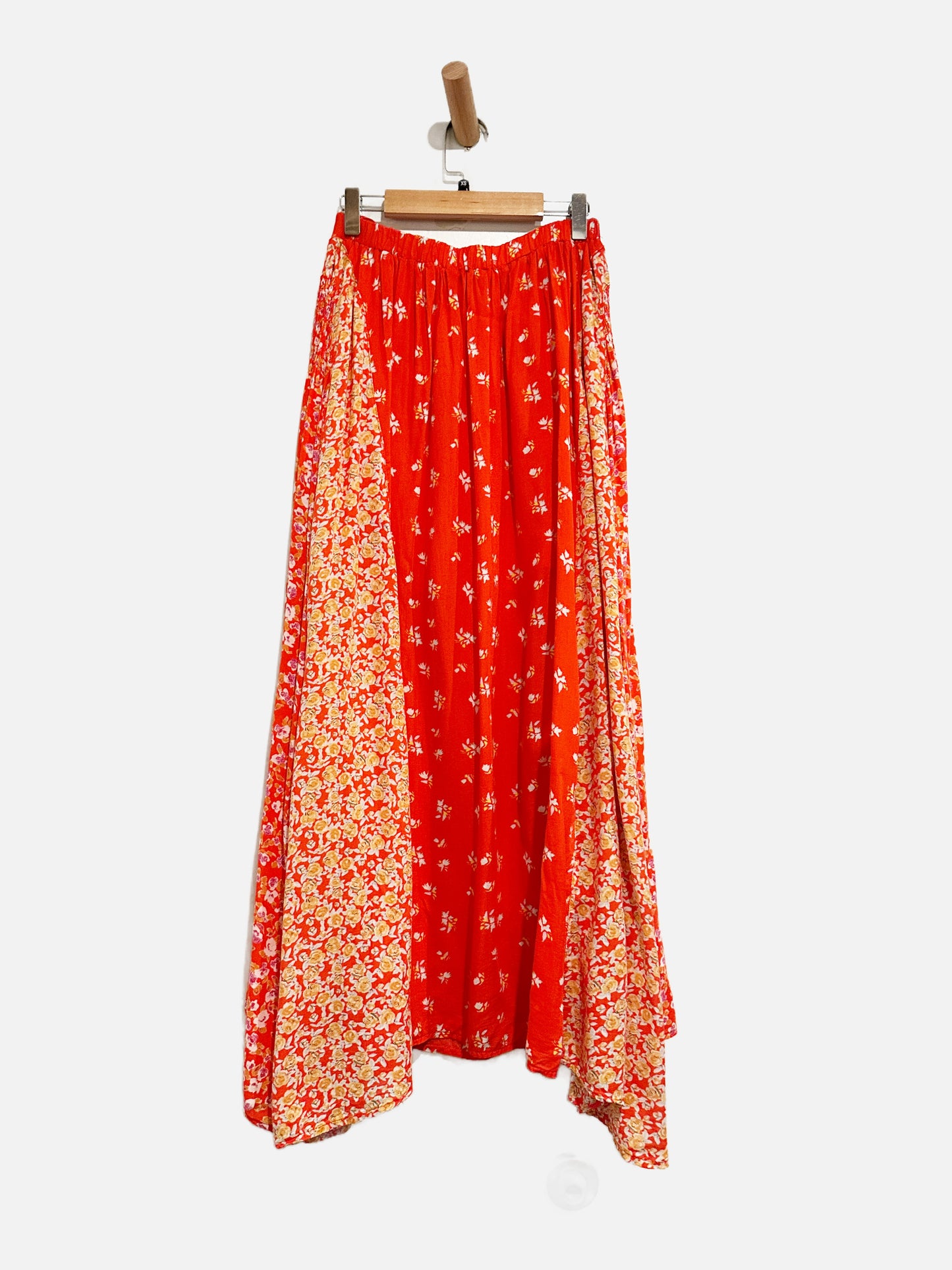 Free People Red Floral Maxi Skirt - XS