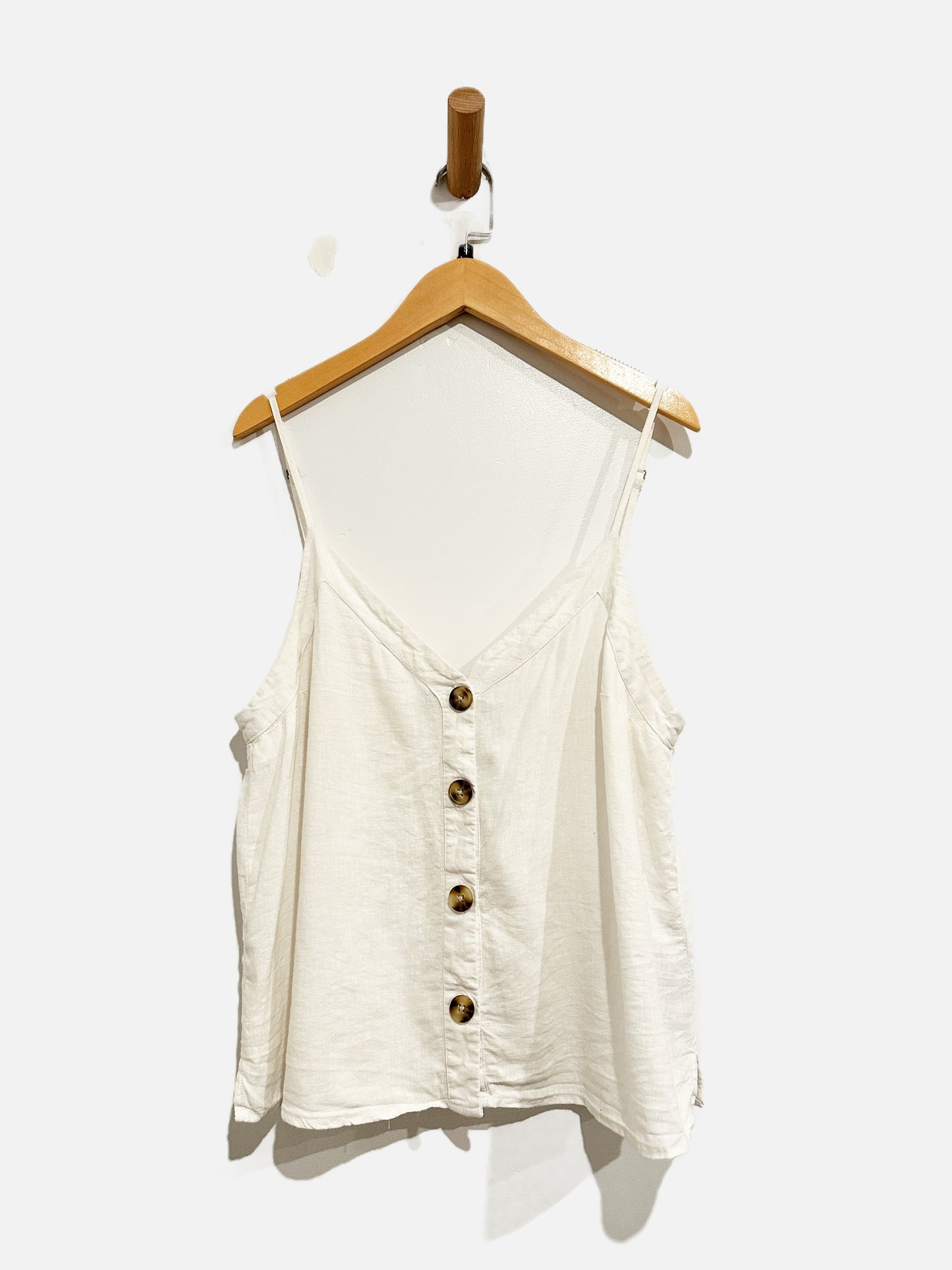 Abercrombie White Linen Tank - Small