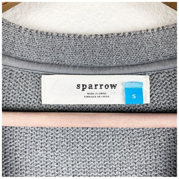 Anthropologie Sparrow Gray Fringe Cardigan Size Small