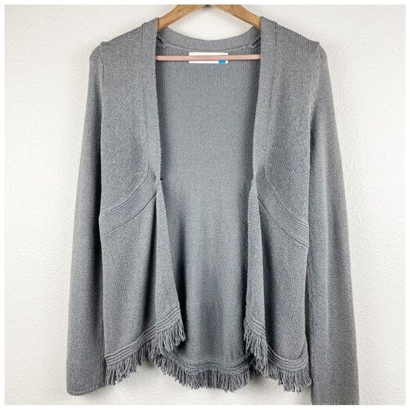 Anthropologie Sparrow Gray Fringe Cardigan Size Small