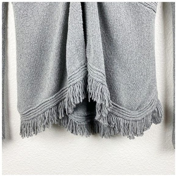 Anthropologie Sparrow Gray Fringe Cardigan Size Small