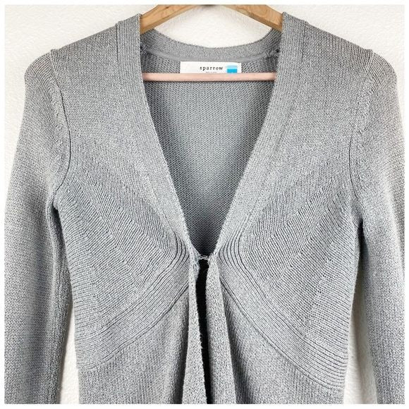 Anthropologie Sparrow Gray Fringe Cardigan Size Small