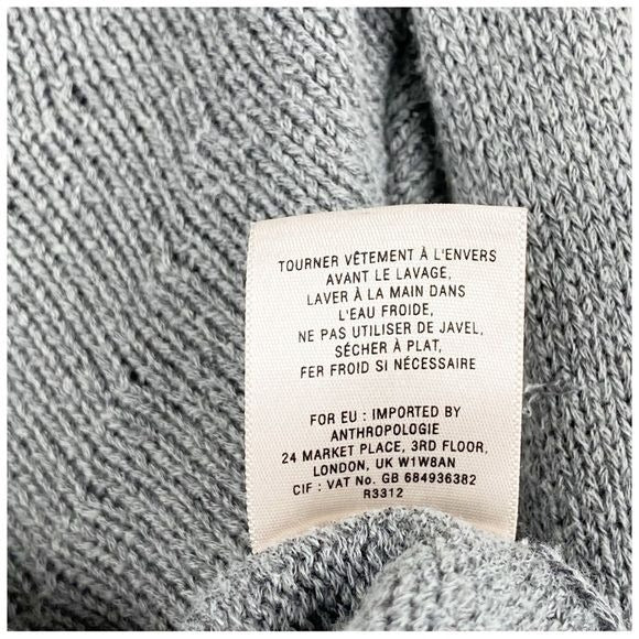 Anthropologie Sparrow Gray Fringe Cardigan Size Small