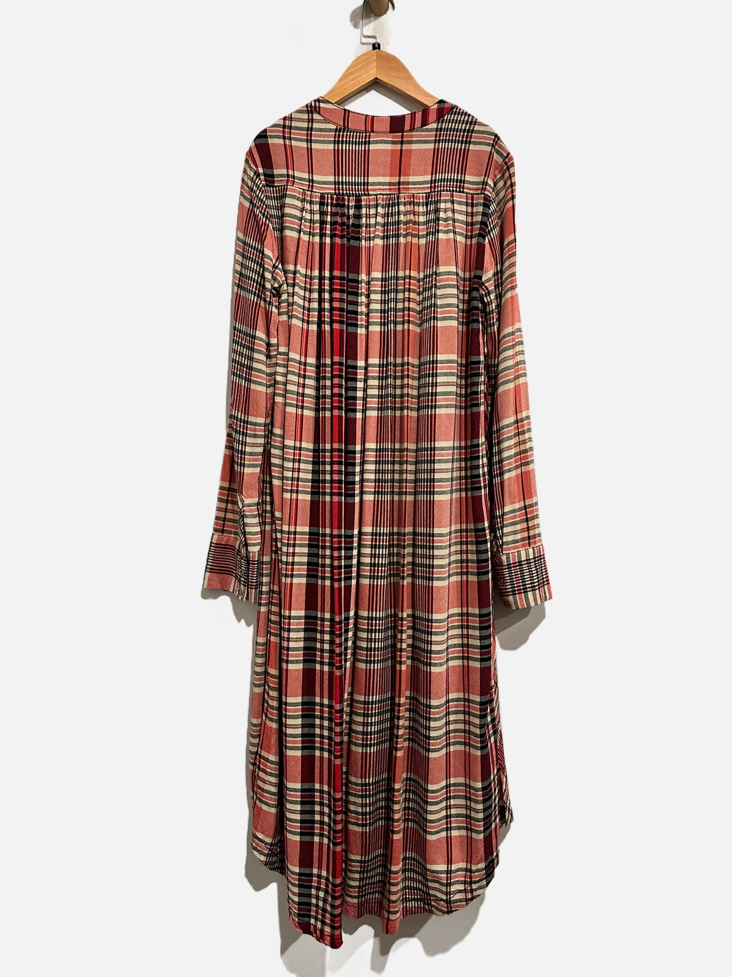 Free People Loralei Plaid Button Down Tunic Dress - Small