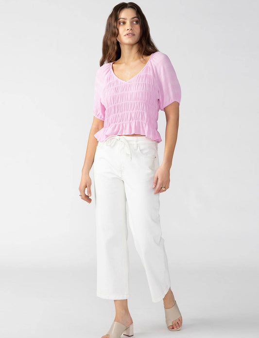 Sanctuary Pink Ruffle SS Top - Small
