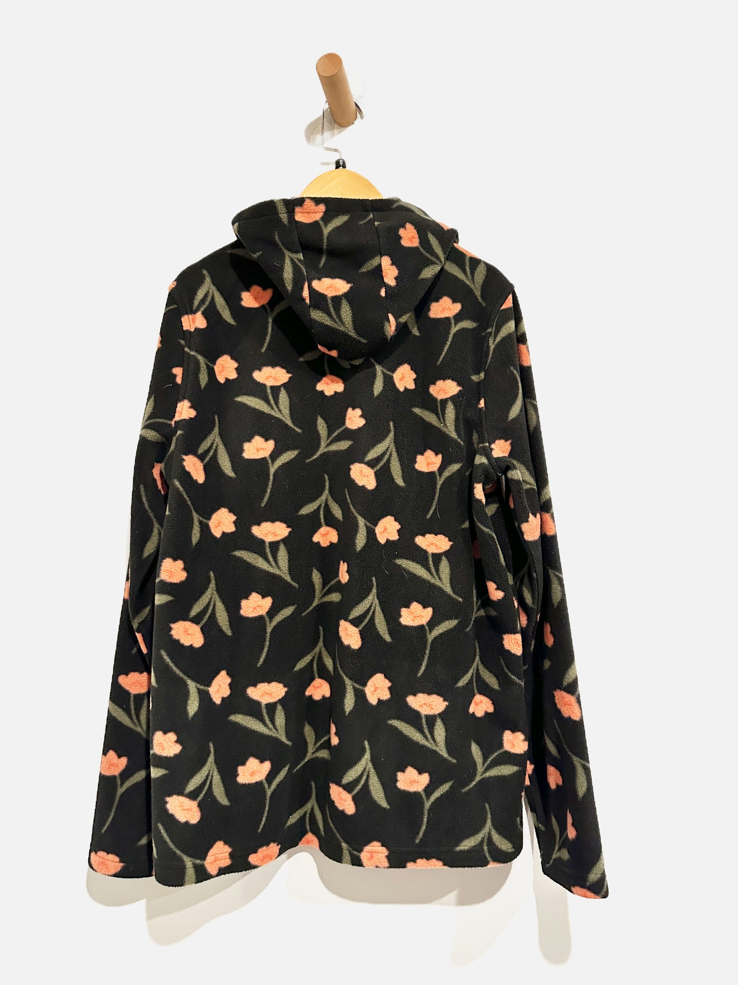 O’Neill Josie Black Floral Half Zip Hoodie - Small