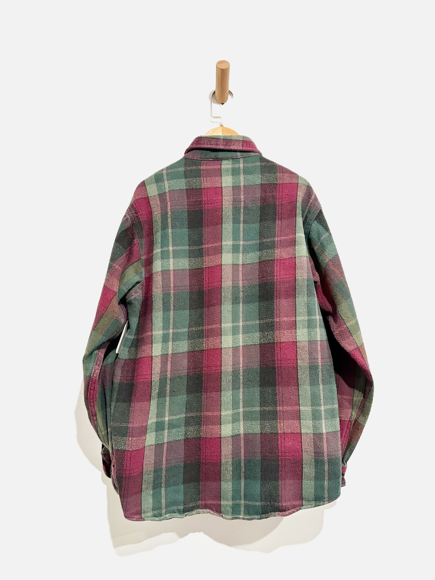 Vintage Field & Stream Pink Green Plaid Button Down - Medium