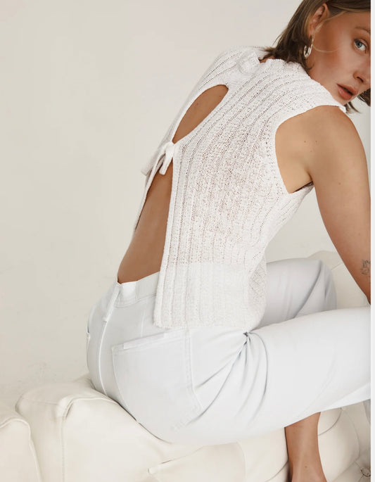 Pistola White Open Back Sweater Tank - XS