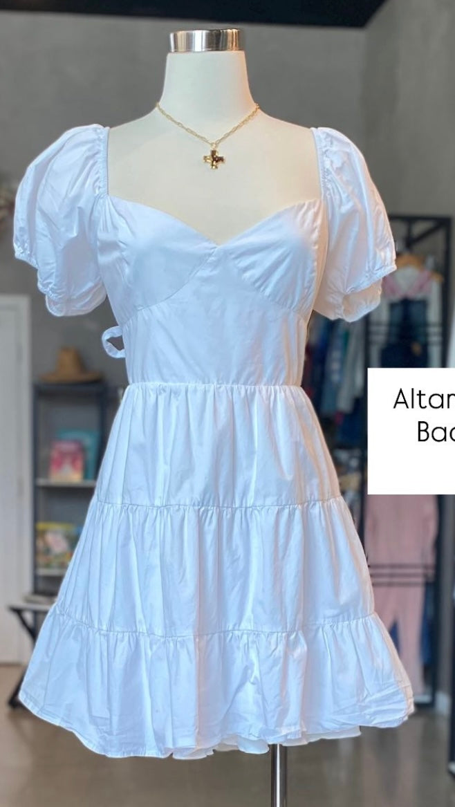 Altar'd State White Tie Back Mini Dress - XL