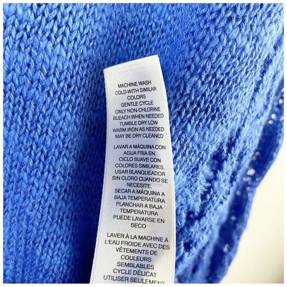 Chico’s Tiffany Fringe Cowl Neck Pullover in Gulfstream Blue Size XL/3