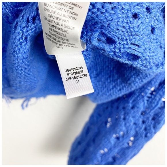 Chico’s Tiffany Fringe Cowl Neck Pullover in Gulfstream Blue Size XL/3