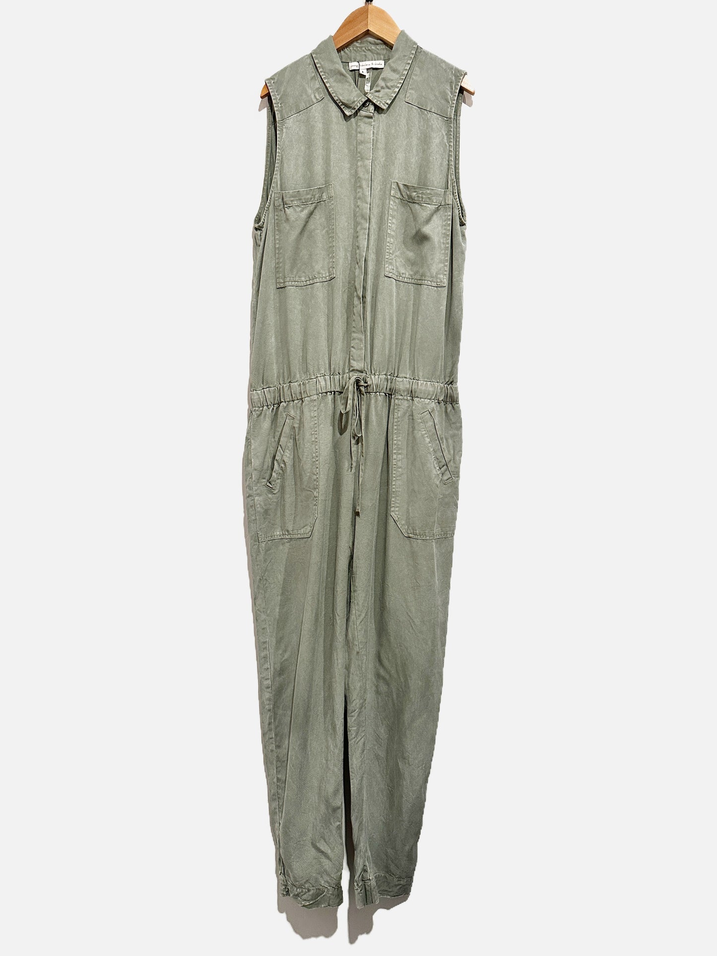 Anthropologie YFB Green Sleeveless Jumpsuit - Large