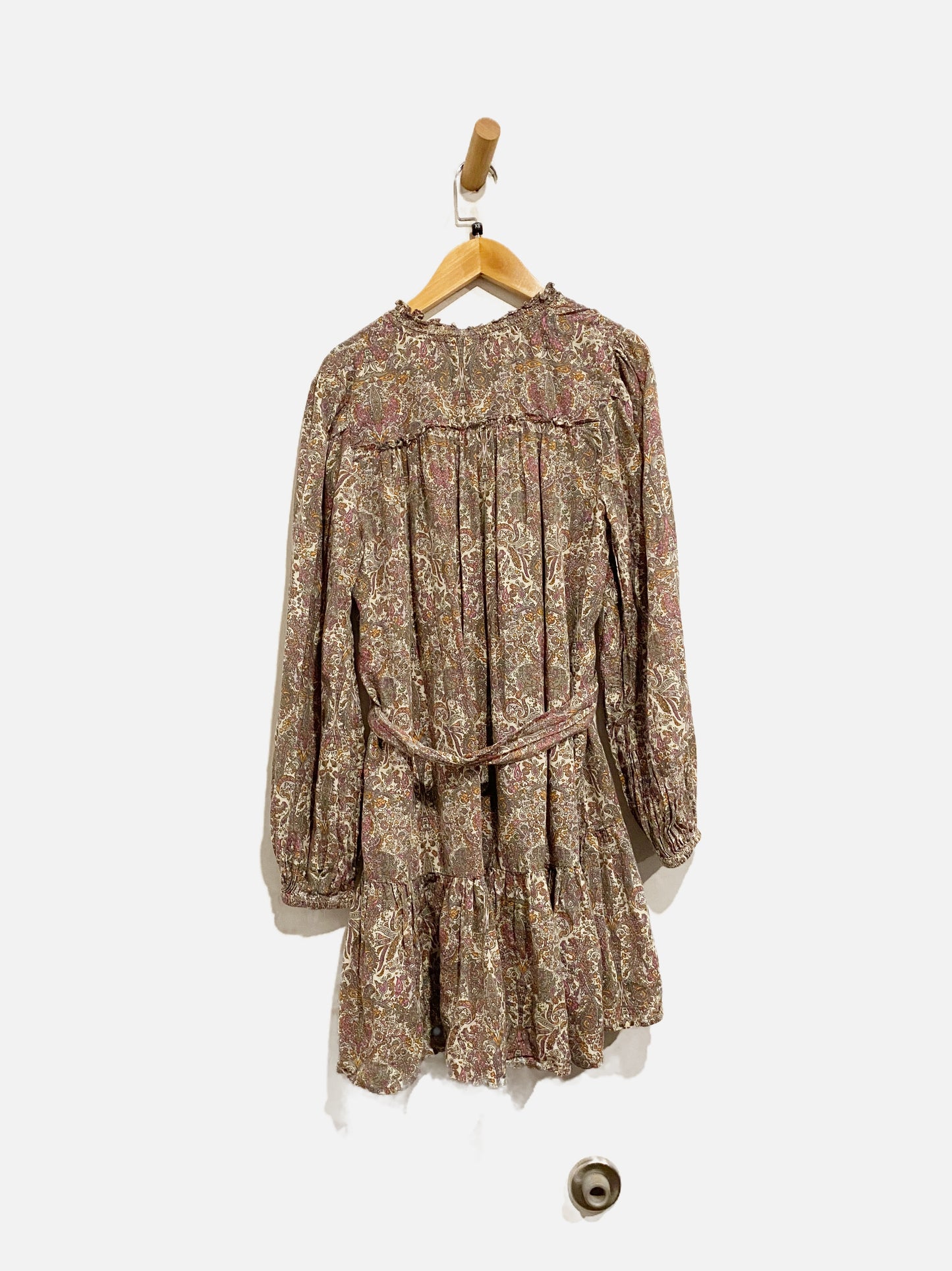 Anthropologie Gray Paisley Mini Dress - XS